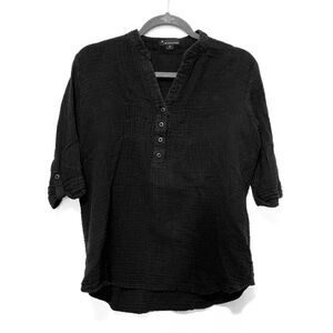 Black summer button down